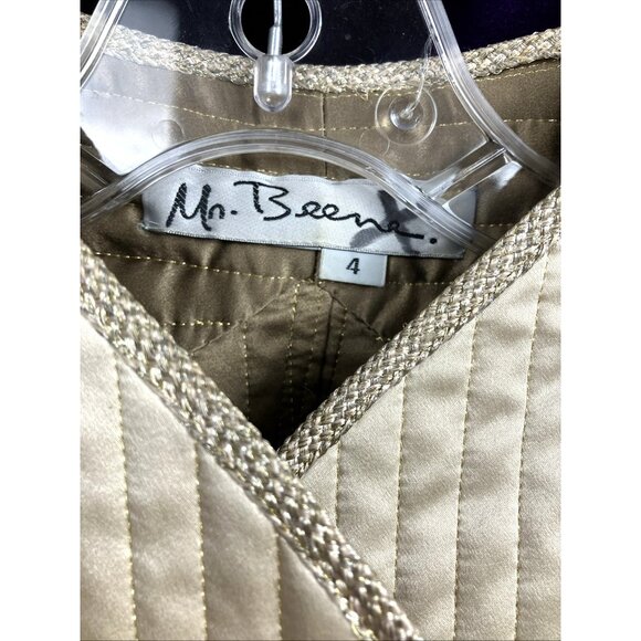 70s - Erly 80s Geoffrey Mr. Beene Silk Quilted Jacket Mandarin Collar - Picture 2 of 5